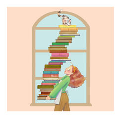 Stack of Books- Illustration